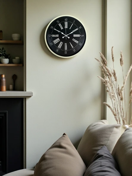 36 Cm Krem Modern Duvar Saati ürün görseli 1