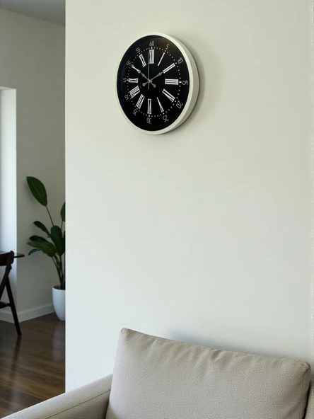 36 Cm Krem Modern Duvar Saati - Resim 4