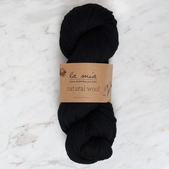 La Mia Natural Wool Siyah El Örgü İpi - L815 - 34398 ürün görseli 1