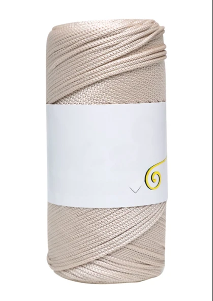 Almira Butik Makrome İpi 3mm Polyester  Bej ürün görseli 1