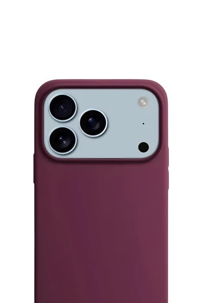Apple iPhone 17 Pro 6.3'' Liquid Lansman Silikon Kılıf Bordo ürün görseli 1