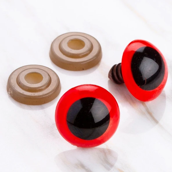 Loren 18 mm Kırmızı 5 Çift Amigurumi Göz ürün görseli 1