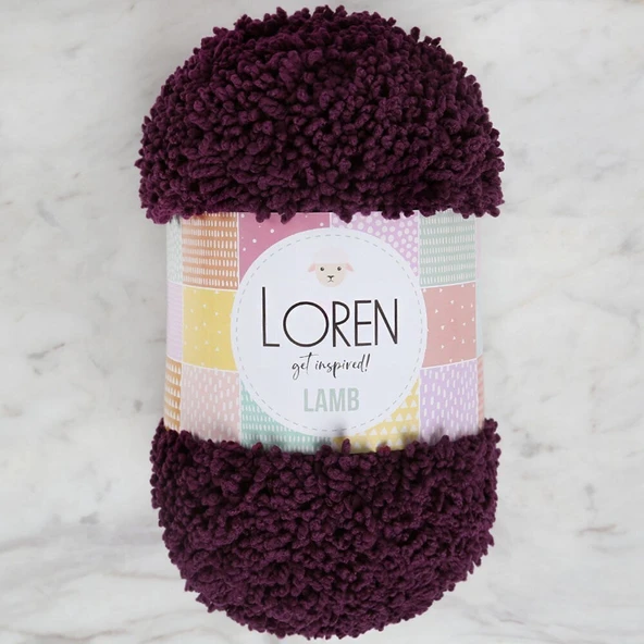 Almira Butik Loren Lamb Patlıcan Moru El Örgü İpi - R015 ürün görseli 1