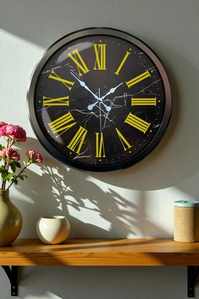 Almira Butik Zentime 52 Cm Siyah Modern Duvar Saati ürün görseli 1