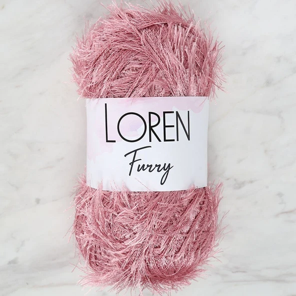 Almira Butik Loren Furry Gül Kurusu El Örgü İpi - RF028 ürün görseli 1