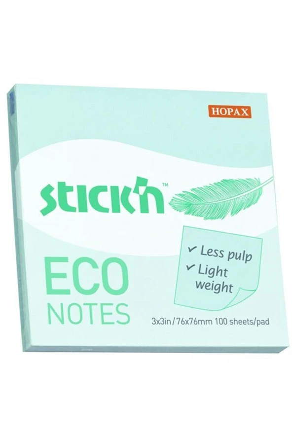 Gıpta Stickn Eco Notes 100 Yaprak Pastel Mavi Yapışkanlı Not Kağıdı 76 x 76 mm ürün görseli 1