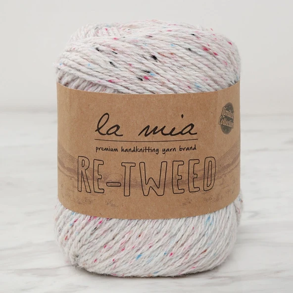 La Mia Re-Tweed Krem Melanj El Örgü İpi - L155 ürün görseli 1