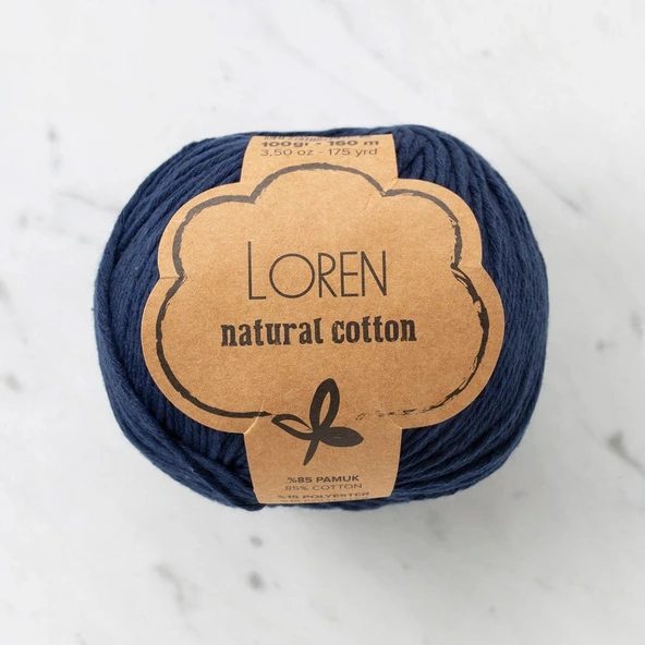 Loren Natural Cotton Lacivert El Örgü İpi - R005 - 33900 ürün görseli 1