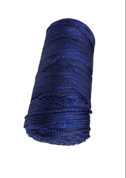 Almira Butik Makrome İpi 3mm Polyester Lacivert Simli ürün görseli 1