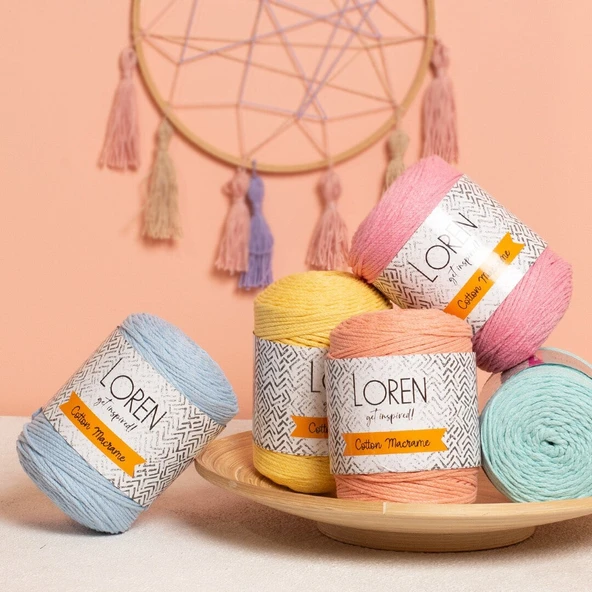 Loren Cotton Macrame Turuncu - R096 - 34370 - Resim 3
