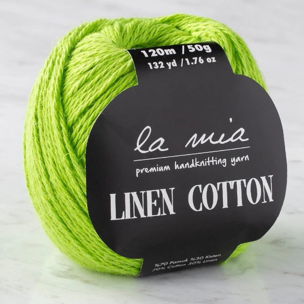 La Mia Linen Cotton Açık Yeşil El Örgü İpi - L186 - 33866 ürün görseli 1