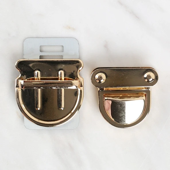 Almira Butik Loren Metal Çanta Kilidi Sarı ürün görseli 1