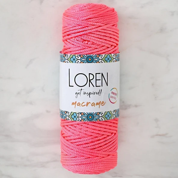 Almira Butik Loren Macrame Neon Pembe El Örgü İpi - L116 ürün görseli 1