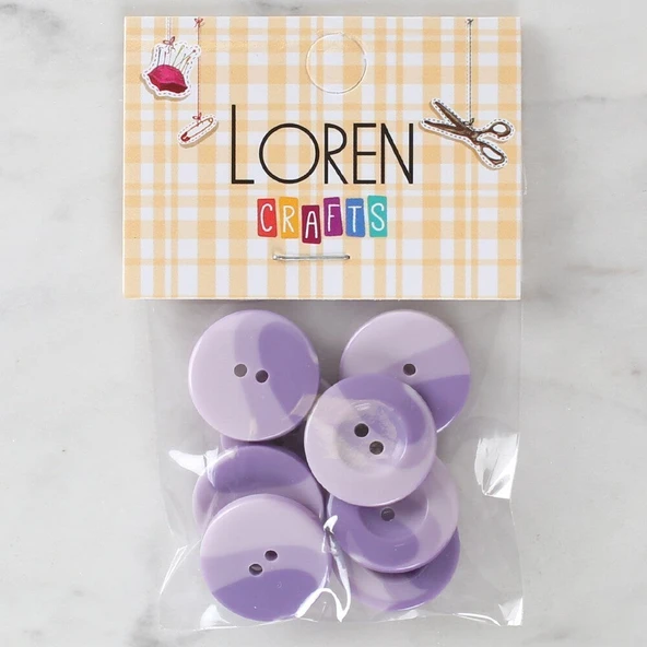 Almira Butik Loren Crafts 8'li Düğme Mor - 1136 ürün görseli 1