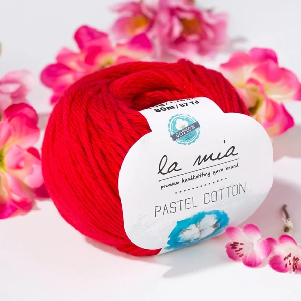 La Mia Pastel Cotton Kırmızı El Örgü İpi - L004 - 33611 ürün görseli 1