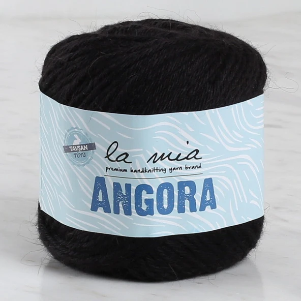 La Mia Angora 50gr Siyah El Örgü İpi - L006 - 33810 ürün görseli 1