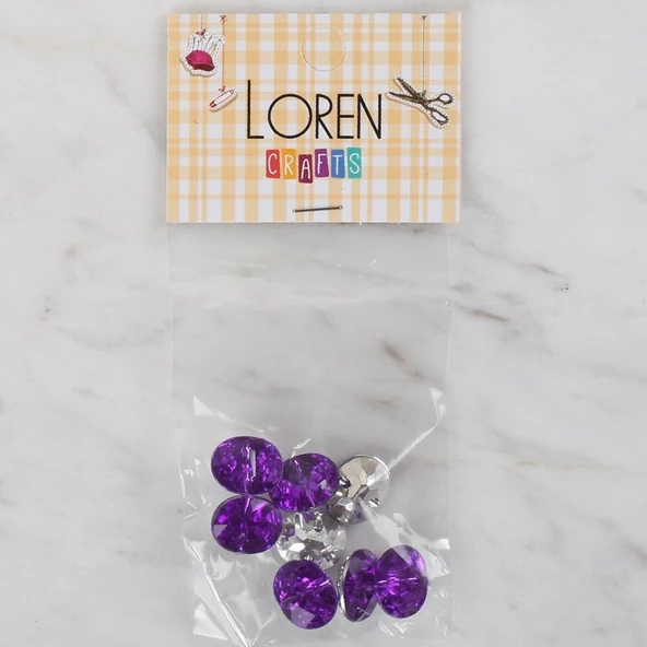 Almira Butik Loren Crafts mor 8 li düğme - 236 ürün görseli 1