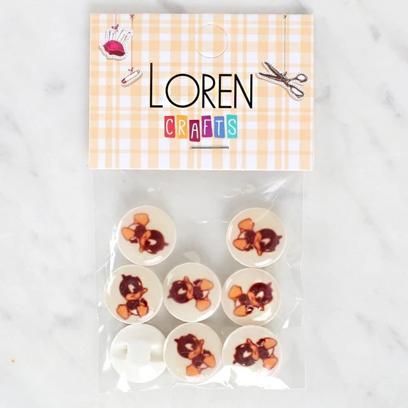 Almira Butik Loren Crafts 8'li Ördek Düğme - 1201 ürün görseli 1