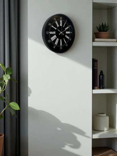 36 Cm Siyah Dekoratif Duvar Saati - Resim 3