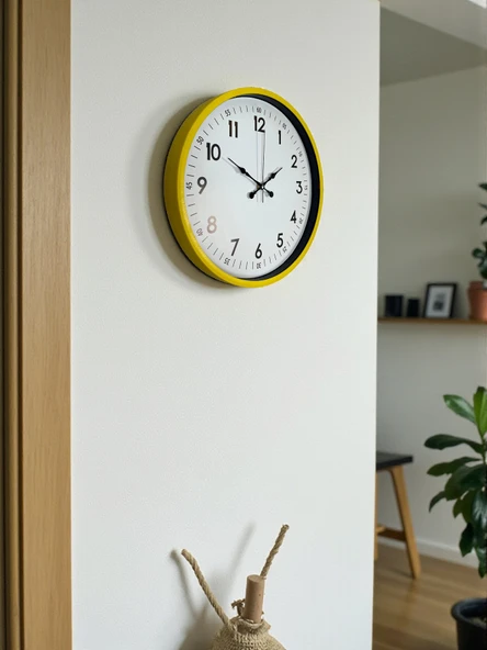 36 Cm Sarı Dekoratif Duvar Saati - Resim 3