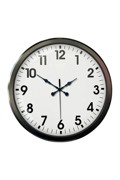 Siyah Klasik 52 Cm Modern Duvar Saati - Resim 4