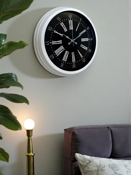 Elegance White 40 Cm Metal Duvar Saati - Resim 3