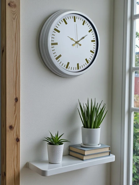 Beyaz Zarafet 40 Cm Metal Duvar Saati - Resim 2