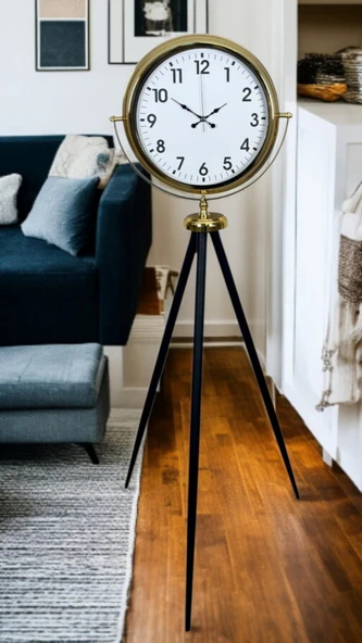 Gold Klasik Tripod Ayaklı Saat - Resim 2
