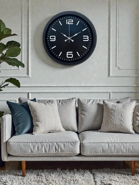 Black Royal Tasarım 40 cm Metal Duvar Saati ürün görseli 1