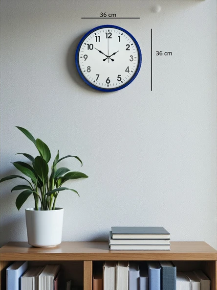 36 Cm Lacivert Standart Duvar Saati - Resim 3