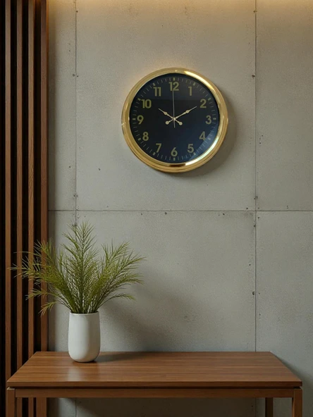 Golden Night Luxury 40 Cm Metal Duvar Saati ürün görseli 1