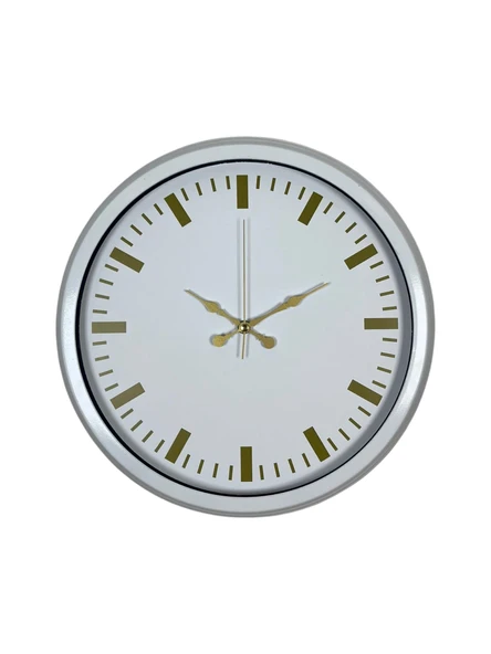 Beyaz Zarafet 40 Cm Metal Duvar Saati - Resim 4
