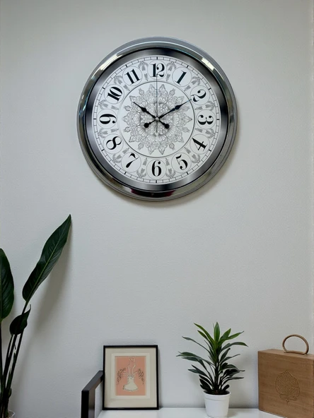 Asil Motif Krom 40 Cm Metal Duvar Saati ürün görseli 1