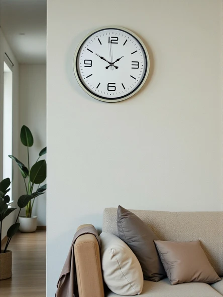 36 Cm Krem Modern Dekoratif Duvar Saati ürün görseli 1