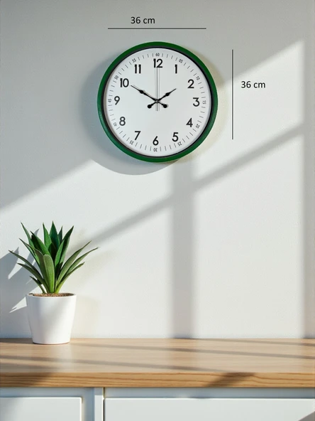 36 Cm Yeşil Dekoratif Duvar Saati - Resim 5