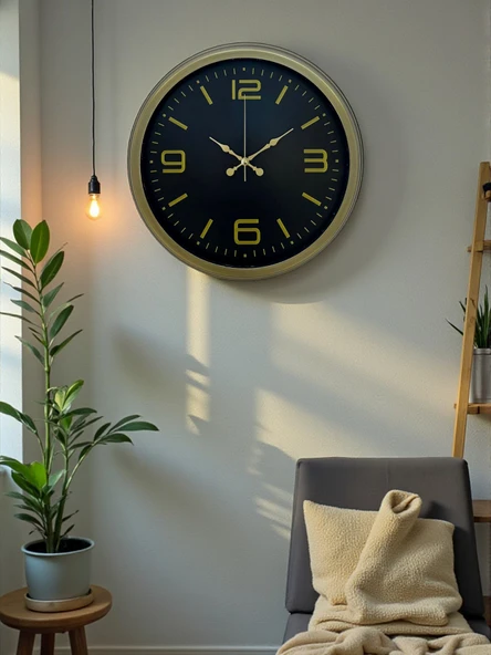 40 Cm Metal Eskitme Vintage Duvar Saati ürün görseli 1