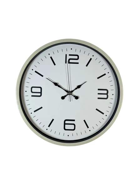 36 Cm Krem Modern Dekoratif Duvar Saati - Resim 2