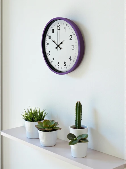 36 Cm Mor Dekoratif Duvar Saati - Resim 2