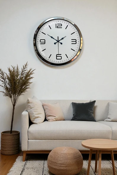 Almira Butik Zentime Prestij Krom Metal 40 Cm Duvar Saati ürün görseli 1