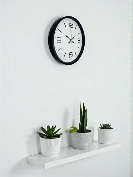 36 Cm Siyah Dekoratif Duvar Saati - Resim 3