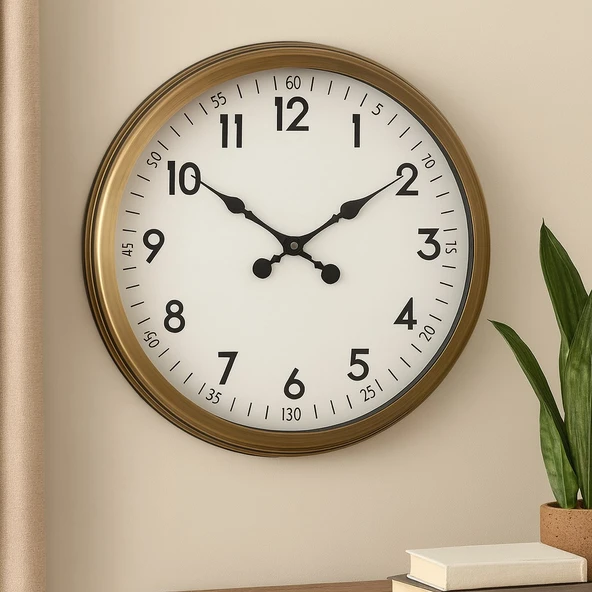60 cm Eskitme Metal Dekoratif Duvar Saati ürün görseli 1