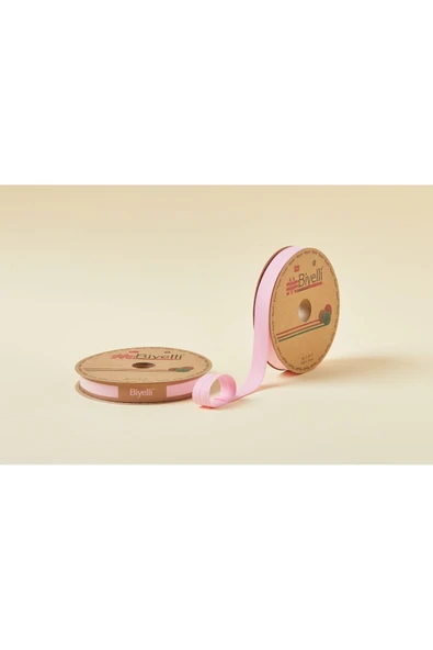 Almira Butik Biye Koton Katlı D08 Pembe 2 cm 25 Metre %65 Koton %35 Polyester ürün görseli 1