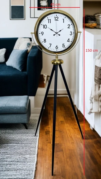 Gold Klasik Tripod Ayaklı Saat - Resim 5