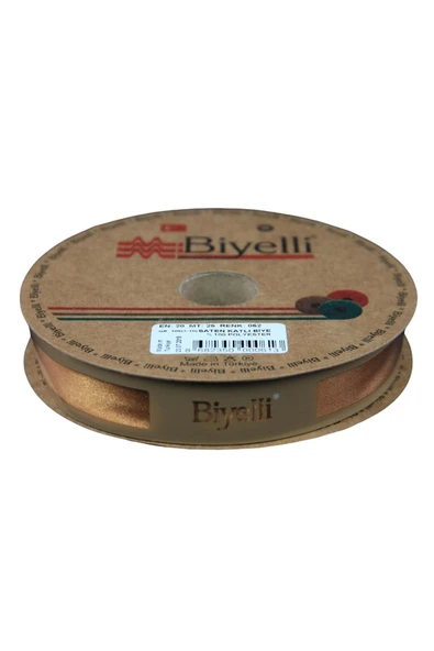 Almira Butik Biye Saten Katlı 062 Açık Hardal 2 cm 25 Metre %100 Polyester ürün görseli 1