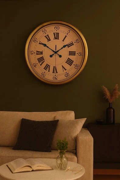 Almira Butik Zentime Nostalji Vintage 52 Cm Metal Duvar Saati ürün görseli 1