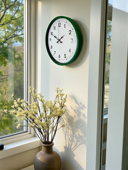 36 Cm Yeşil Dekoratif Duvar Saati - Resim 4