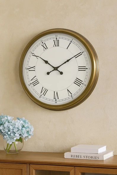 60 cm Eskitme Metal Retro Duvar Saati ürün görseli 1