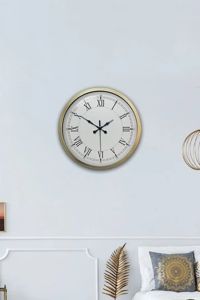 Almira Butik Zentime Retro Modern Roma Rakamlı 40 Cm Metal Duvar Saati ürün görseli 1