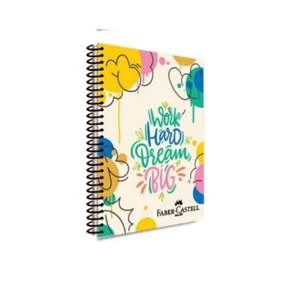 Faber Castell Pp Kapak Grafiti Spiralli 120 Yp Kareli 5075 000432-Work Hard ürün görseli 1