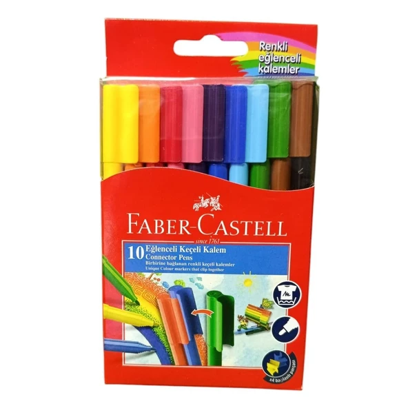 Faber Castell Eğlenceli Keçeli Kalem 10 Renk 5068 111500 ürün görseli 1